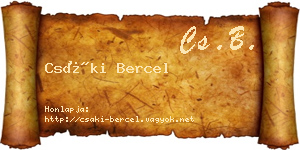 Csáki Bercel névjegykártya